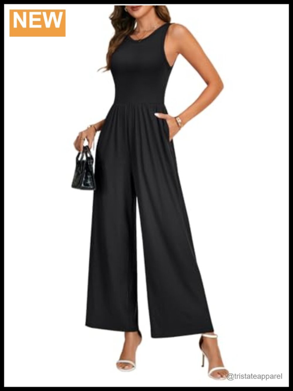 KIFOVEN Women's Sleeveless Wide Leg Jumpsuit with Pockets